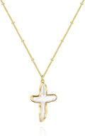 Zeffy 14K Gold/Silver Plated Chunky Thick Chain Toggle Clasp Necklace Dainty Baroque Pearl/Heart/Cross/Turquoise Pendant Necklace