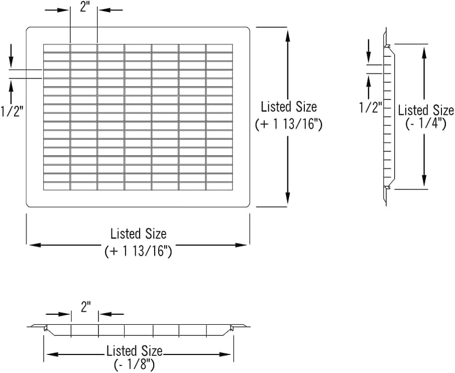Imperial RG1198 Heavy Gauge Floor Return Air Grille, 8 x 12-Inch - Image 4