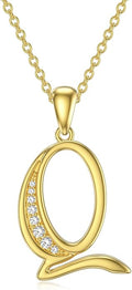 14k Gold Initial Necklace for Women, Solid Gold Moissanite Letter Pendant Necklaces Jewelry for Her Birthday Valentines Day Gifts for Mom Wife Christmas Gifts for Girlfriend Sister