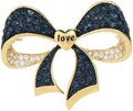 Bow Knot Pin Rhinestone Crystal Pearl Brooch 18k Gold Plated Lapel Pin Birthday Jewelry Gift for Women Men