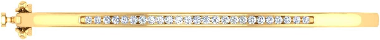 1/2 Carat Channel Set Round-Cut Natural Diamond Bangle Bracelet for Women in 14K Gold (SI1-SI2 Clarity)