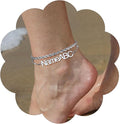 FindChic Custom Ankle Bracelets for Women, Stainless Steel Figaro/Cuban/Wheat/Rope/Herringbone Chain Anklets, Beach Foot Jewelry 8.5''-10.5'' Adjustable & Waterproof, with Gift Box