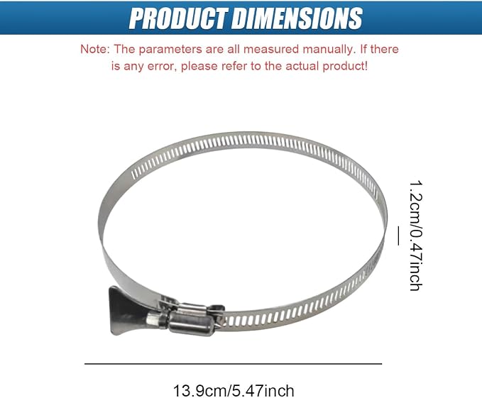 Craedli 2PCS Dryer Vent Clamp 5 Inch Stainless Steel Thumb Screw Hose Clamp | - Image 2