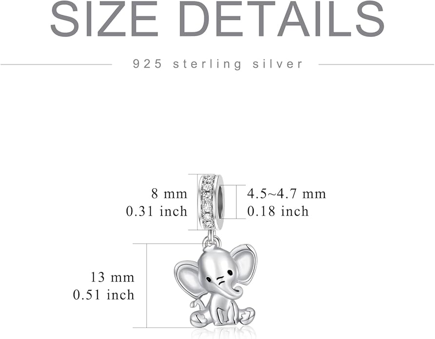 PROESS Sterling Silver/Red Panda/Cow/Highland Cow/Otter/Squirrel/Elephant/Axolotl/Cat/Fox/Bee/Butterfly/Hummingbird/Tiger/Lion/Mokeny/Koala/Dog Charm Animal Charms Bead for Jewelry Making