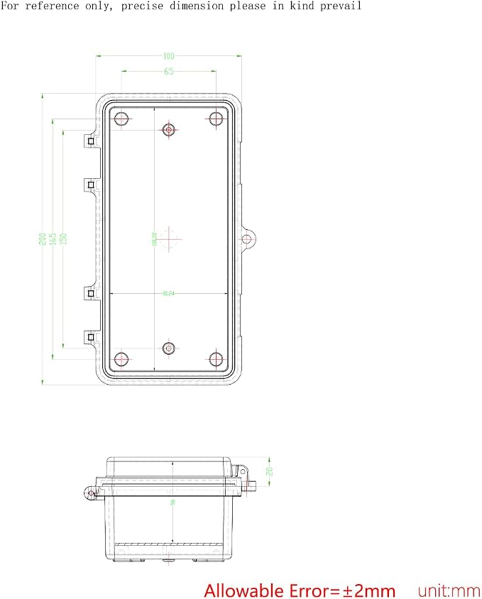 Junction Box, Hinged Black Cover IP67 Waterproof ABS Project Box - Image 6
