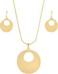 Madison Tyler Gold Plated Jewelry Set for Women | Silver Teardrop Pendant Necklace Trendy | Long Necklace with Snake Chain | Fashion Dangle Earring Set
