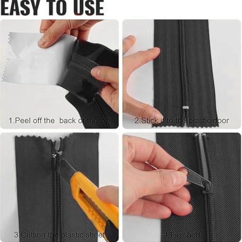 Pssopp 2pcs Nylon Double Side Indoor Outdoor Dust Barriers Peel Stick Zipper - Image 7