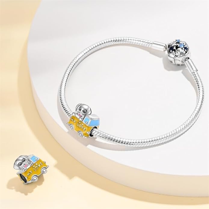 LIGHTDOG 925 Sterling Silver Charm fits Pandora Charm Bracelet Necklaces Pendant Bead Charms Jewelry Gift for Women Family Friends