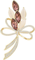 Bow Knot Pin Rhinestone Crystal Pearl Brooch 18k Gold Plated Lapel Pin Birthday Jewelry Gift for Women Men