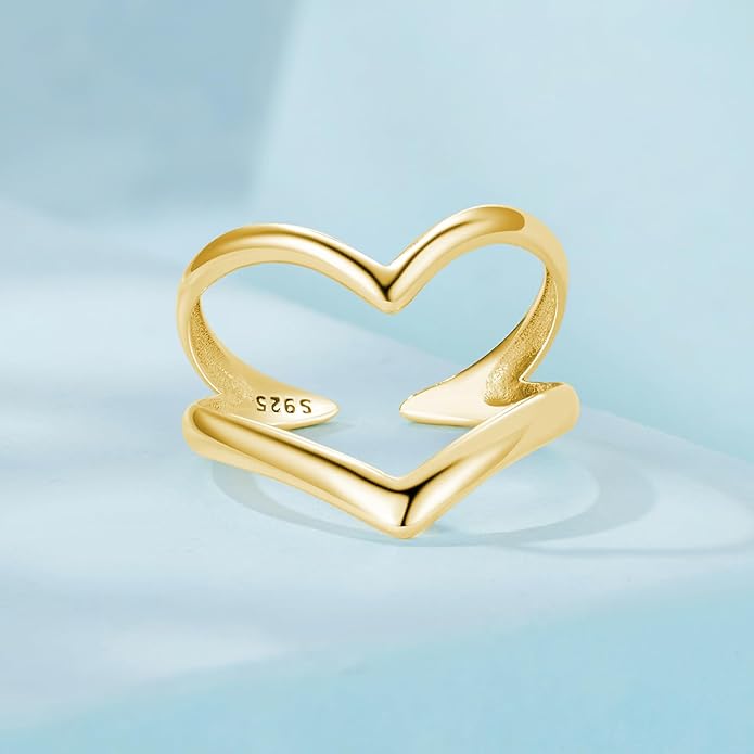 MUNDELL 925 Sterling Silver Simple Multi-layer Leaf Adjustable Ring Green Lucky Leaves Statement Ring for Women Promise Ring Fine Jewelry