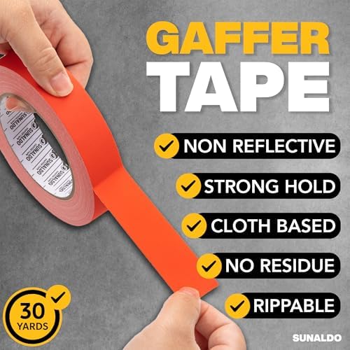 Gaffers Tape Heavy Duty, Easy Rip, No Residue | Red - Image 3