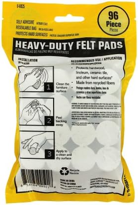 Smart Surface 8825 Heavy Duty Self Adhesive Furniture Felt Pads 1-Inch Round - Image 2