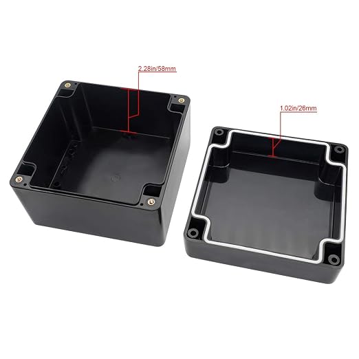 ABS Plastic Electrical Project Case Power Junction Box, Project Box Black 4.7" - Image 3