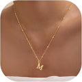 Valentines Gifts for Her Women - Initial Necklaces for Women Dainty 14k Gold Plated A-Z Letter Pendant Name Necklaces Cute Charm Choker Fashion Accessories Non Tarnish Trendy Jewelry Gift