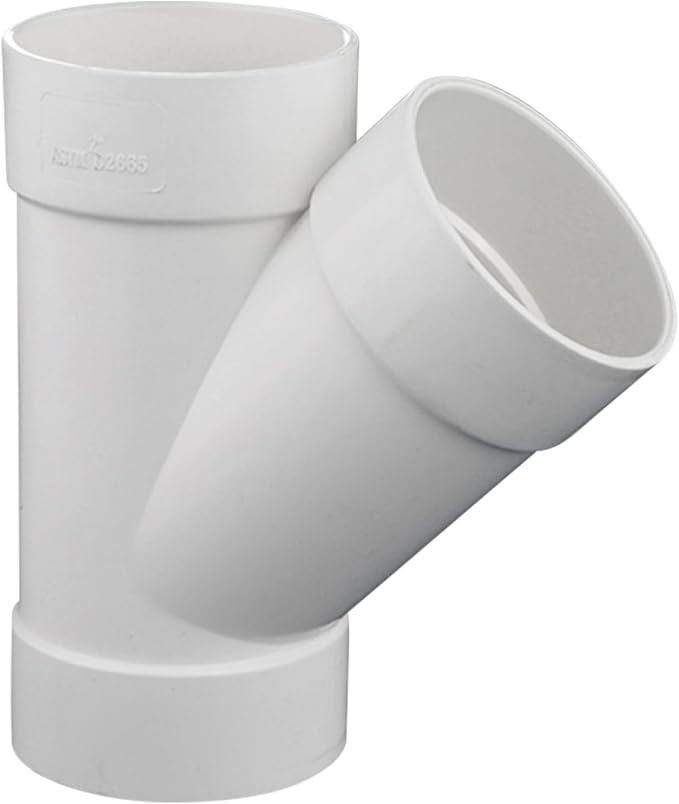 1.5" PVC 45 Degree Wye DWV Sanitary Y-TEE Street Drain Waste white | Vent PVC by Unknown