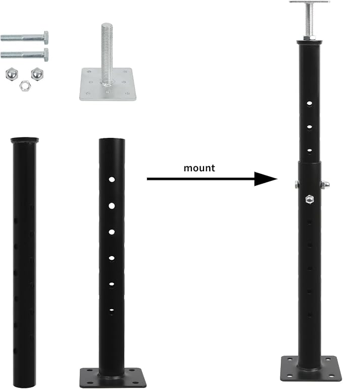4-Pack House Floor Jacks, 19–35 Inch Adjustable Steel Posts, Suitable - Image 5