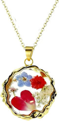 Birth Flower Necklace,1-12 Birth Month Flower Handmade Pendant Necklaces for Women Personalized Custom Floral Jewelry,Boho jewelry,Birthday Gift for Women Girls Best Friend