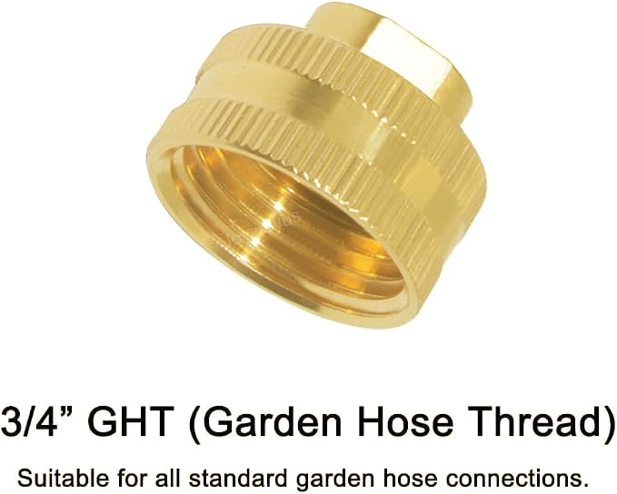 Joywayus 2PCS Brass Swivel Pipe Fitting 3/4" GHT x 1/4" NPT Double Female | - Image 2