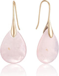 SELOVO Agate Teardrop Stone Grey Drop Earrings Fishhook Dangle Earrings for Women