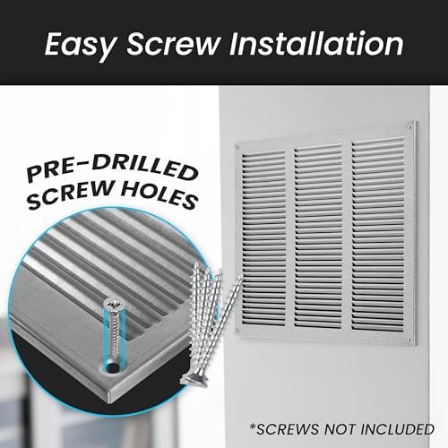 Repa Market Air Vent Cover 20x4 Inch Galvanized Steel Louvered Grill Cover - Image 5