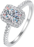 S925 Adjustable Silver Ring, Excellent Radiant Cut 1 Carat Diamond Engagement Ring, VVS2 Clarity, D-color, Timeless Beauty for Everyday Wear