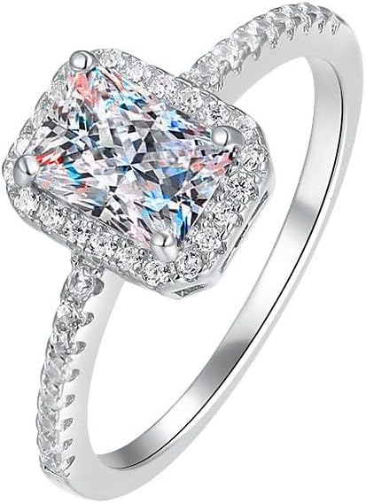 S925 Adjustable Silver Ring, Excellent Radiant Cut 1 Carat Diamond Engagement Ring, VVS2 Clarity, D-color, Timeless Beauty for Everyday Wear