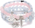 UEUC Tree of Life Yoga Healing Stone Bracelets,Multilayer Lotus Chakra Stone Reiki Bracelet Sets,Anxiety Crystal Natural Stone,for Women Stress Relief