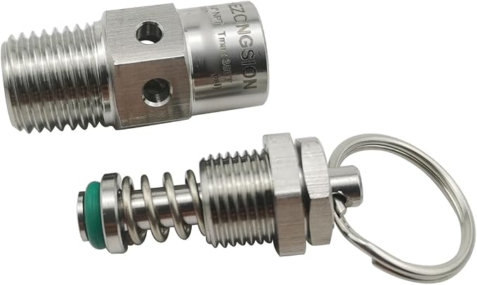 1/4" NPT Male Stainless Steel SS304 Mini Adjustable Relief Safety Valve - Image 2