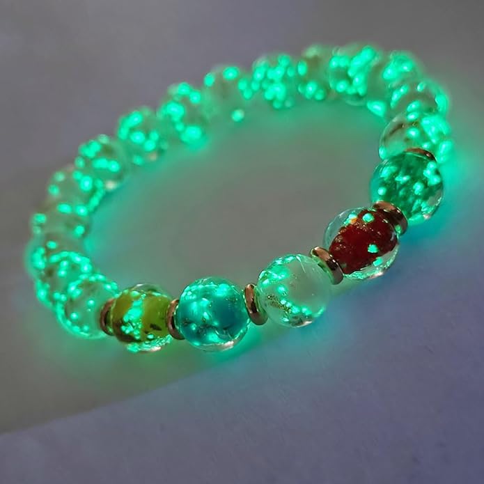 Handmade Glow-in-the-Dark Beaded Bracelet, Luminous Wrist Accessory, Fashion Bracelet for Women, Ideal Gift for Night Events, Parties & Birthdays