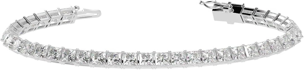 Houston Diamond District 2 to 28 Carat Lab Grown Diamond Classic Tennis Bracelet, 4-Prong Setting for Women (E-F Color, VS2-SI1 Clarity)