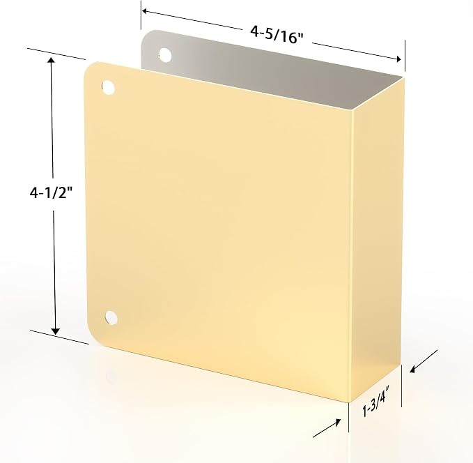 Door Knob Reinforcement Plate, Polished Gold, Fits 1-3/4" Doors, Door Lock and - Image 3