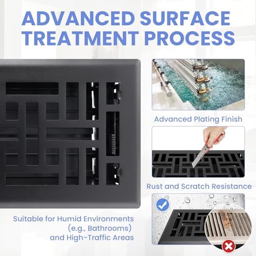 Howeall 4x10 Inches 2 Pack Heavy Duty Walkable Floor Register Easy Adjust Air - Image 3