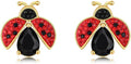 Superchic Ladybug Pendant Necklace Cute Cubic Zirconia with floating Crystals for Women Halloween Party Birthday Gifts