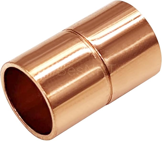 5 Pcs 1 Inch Straight Copper Coupling Fittings, Pipe Solder Joint | C X C Sweat - Image 3