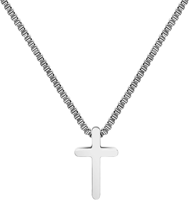 Crown Cross Necklace for Women, 14K Gold Silver Cubic Zirconia Crown Cross Necklace, Diamond Gold Silver Cross Necklaces, Dainty Cross Faith Simple Trendy Charm Jewelry Gift for Women