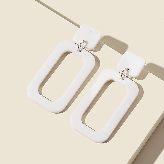 70s Earrings Retro White Acrylic Hoop Earrings 70s Accessories for Women 70s Jewelry Disco Outfits for Women