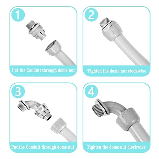 15FT 3/4" NPT PVC Liquid Tight Conduit Kit UL 2 Straight 2 Angle Connector | UV - Image 4