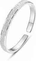 Chunky Bangle Bracelet for Women 925 Sterling Silver Bracelets Handmade Cuff Bangle Bracelets Adjustable Jewelry Fashion Simple Open Bangles