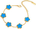 18K Gold-Plated Four Leaf Clover Bracelet for Women,Adjustable lucky Bracelet Set Jewelry Gift-Hypoallergenic Charm for Birthdays, Wellness & Daily Wear