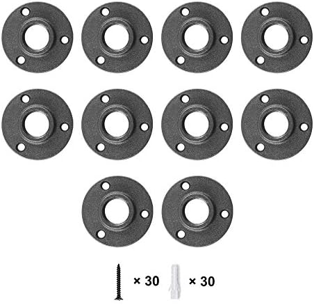 GeilSpace 10 Pack Floor Flange, Malleable Iron Pipe Fittings by GeilSpace