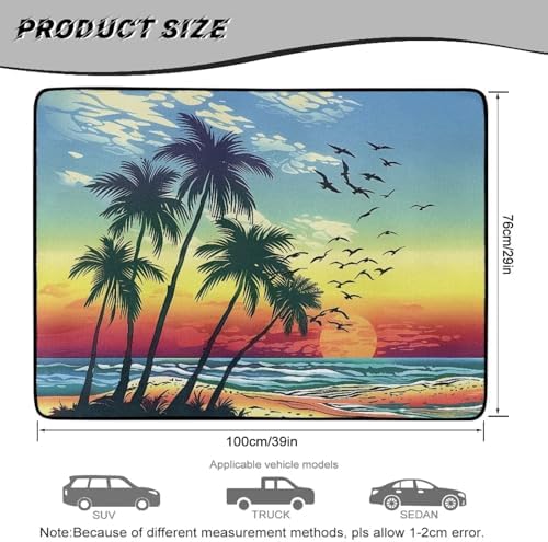 Beach Sunset Palm Universal Car Trunk Mat All Weather Trunk Protection Cargo - Image 7
