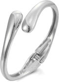 Chunky Gold/Silver Gold Cuff Bangle Bracelets for Women Trendy Hinged Cuff Open Wide Chunky Gold Bracelet Minimalist Bangle Jewelry Gift