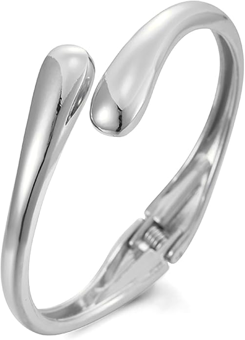 Chunky Gold/Silver Gold Cuff Bangle Bracelets for Women Trendy Hinged Cuff Open Wide Chunky Gold Bracelet Minimalist Bangle Jewelry Gift