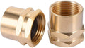 3/4" GHT Female to 3/4" NPT Female Connector, Brass Garden Hose Fitting 2pcs by ZKZX