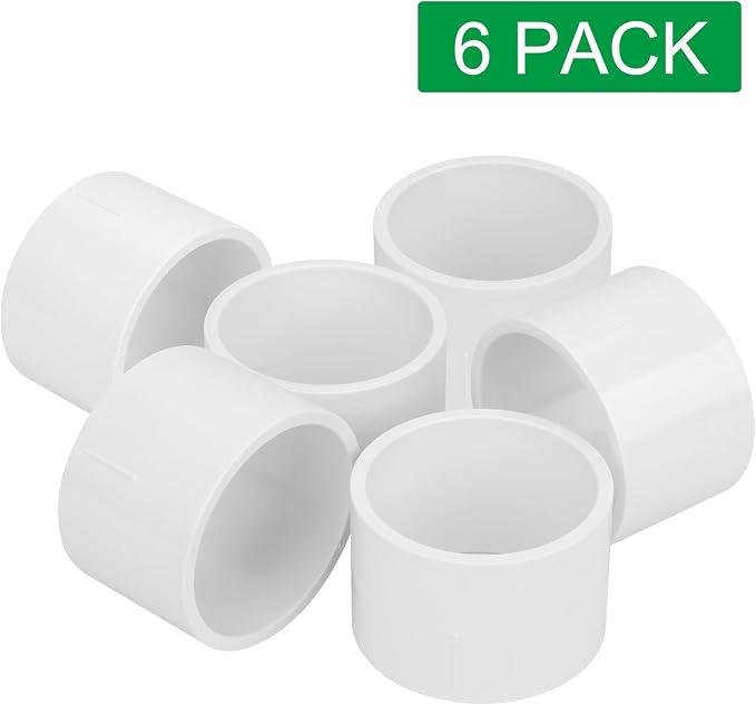 6Pack 2" PVC DWV Repair Coupling Adapter Pipe Fittings SCH40 2 Inch PVC Slip - Image 6