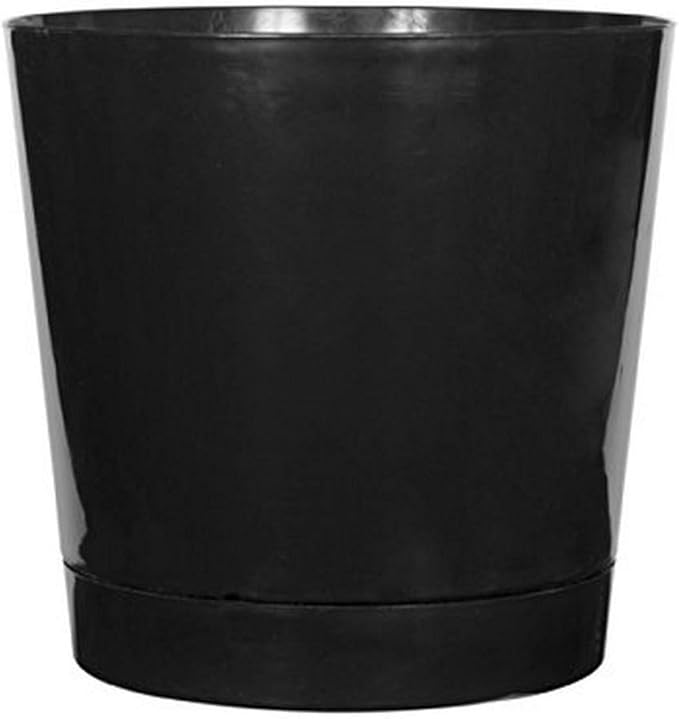 Novelty Majestic Full Depth Round Cylinder Pot, Glossy Black by Novelty