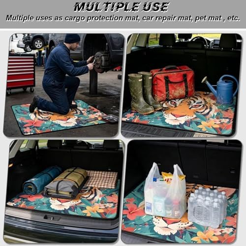 Tiger Floral Universal Cargo Liner Gardening Trunk Mat Waterproof Cargo Liner - Image 3