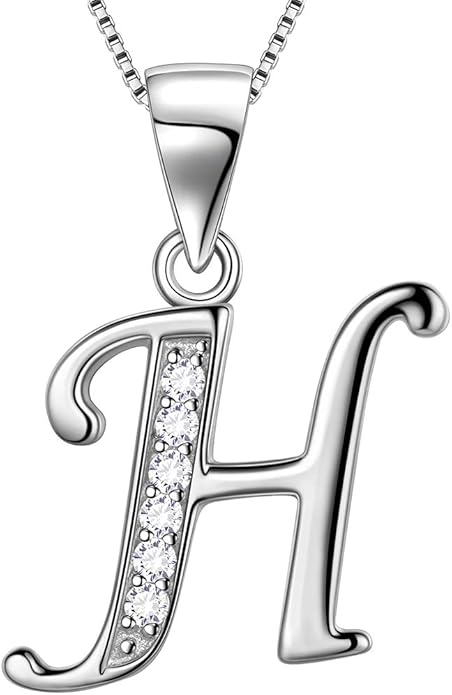 Aurora Tears Letter Necklace Initial 925 Sterling Silver Alphabet Pendant Crystal Name Gift Women Cubic Zirconia Jewelry