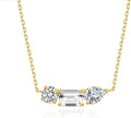 S.Leaf Cluster Diamond Necklace for Women 925 Sterling Silver Cubic Zirconia Emerald Drop Round-cut Pendant Choker Necklaces for Women Birthday Gifts