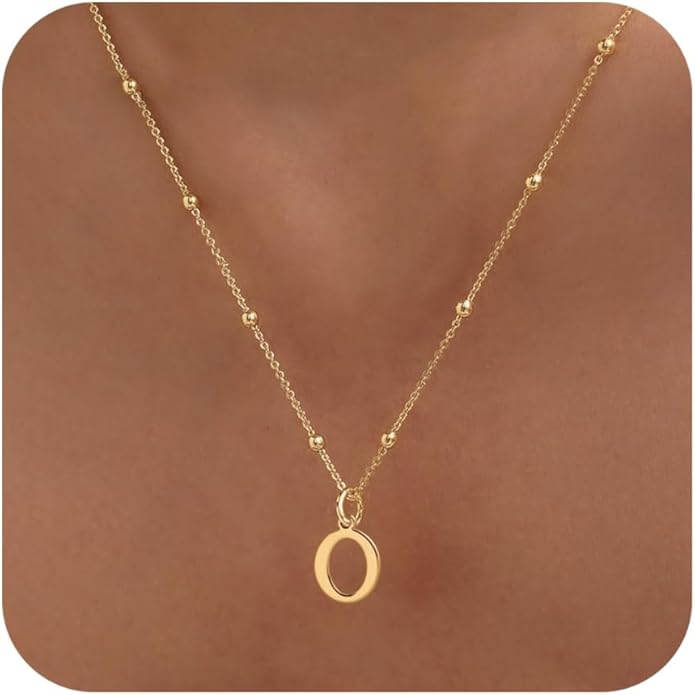 Valentines Gifts for Her Women - Initial Necklaces for Women Dainty 14k Gold Plated A-Z Letter Pendant Name Necklaces Cute Charm Choker Fashion Accessories Non Tarnish Trendy Jewelry Gift